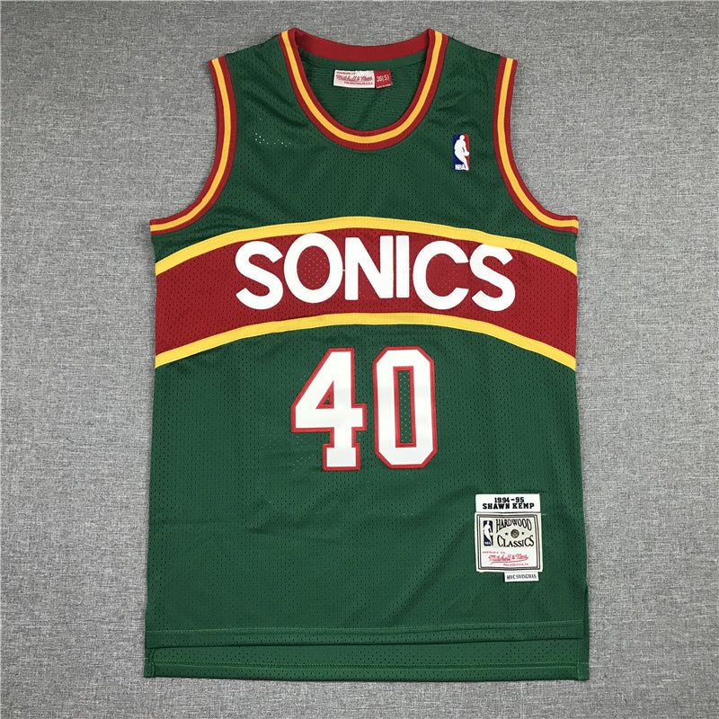 Men's Seattle Supersonics Shawn Kemp #40 Green Swingman Player Jersey