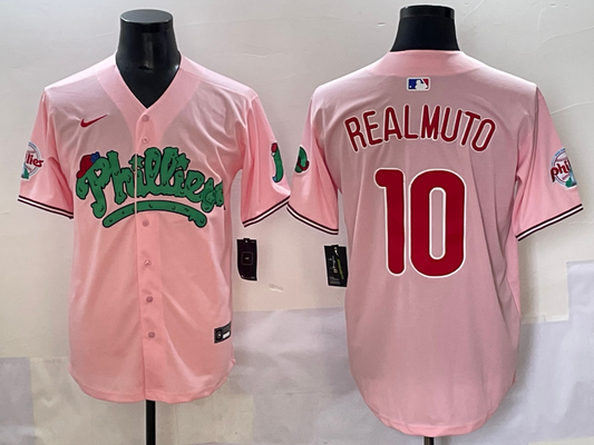 Men's Philadelphia Phillies J.T. Realmuto #10 Pink Replica Player Jersey