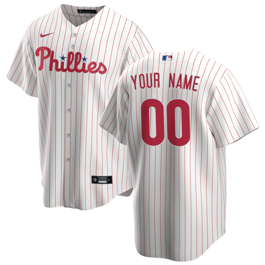 Men's Philadelphia Phillies White Home Replica Custom jersey