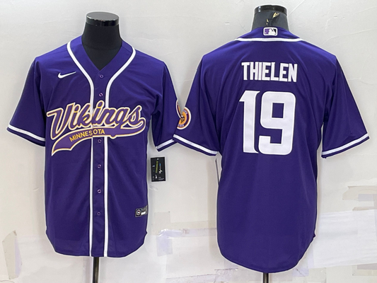 Men's Minnesota Vikings Adam Thielen #19 Purple Game jersey Joint Edition