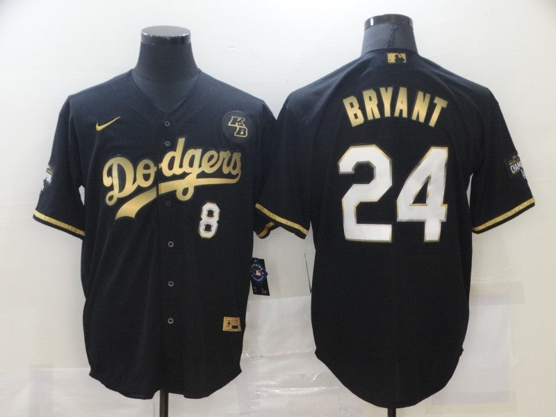 Men's Los Angeles Dodgers Kobe Bryant #8-24 Black Replica Player jersey
