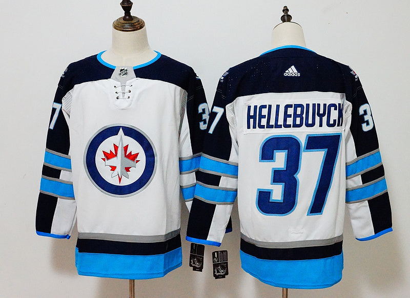 Men's Winnipeg Jets Connor Hellebuyck #37 White Home Breakaway Player jersey