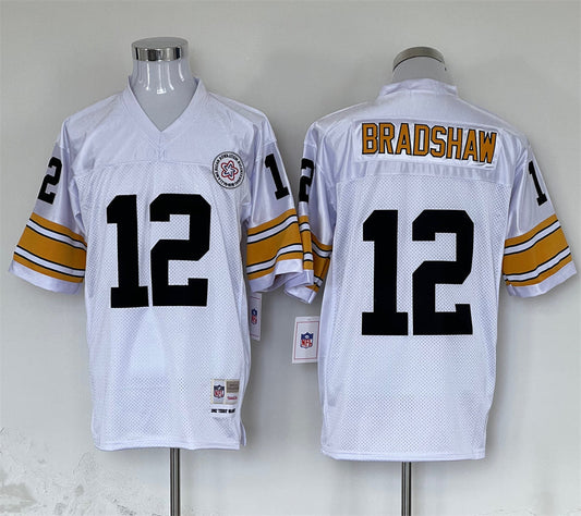 Men's Pittsburgh Steelers Terry Bradshaw Mitchell & Ness White Legacy Replica jersey