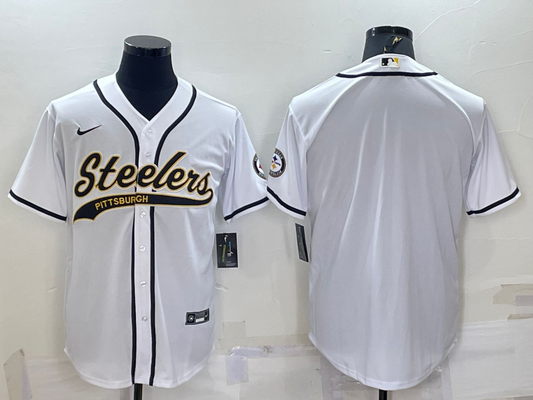 Men's Pittsburgh Steelers White Blank jersey