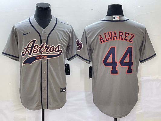 Men's Houston Astros Yordan Alvarez #44 Gray Replica jersey Joint Edition