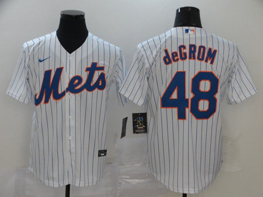 Men's New York Mets Jacob deGrom #48 White Replica Baseball jersey