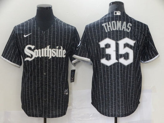 Men's Chicago White Sox Frank Thomas #35 Black Stitched jersey