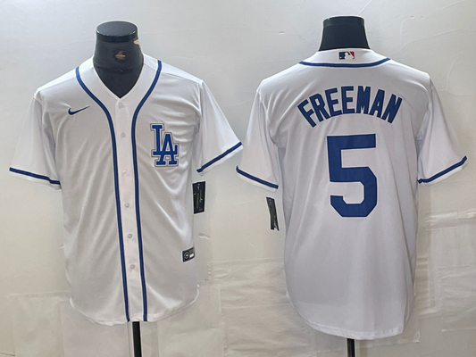 Men's Los Angeles Dodgers Freddie Freeman #5 White Limited Player jersey