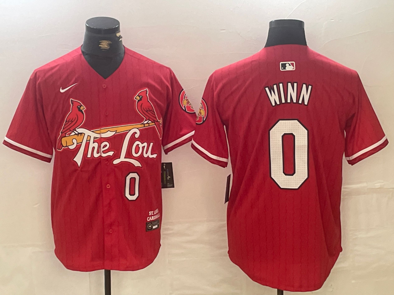 Men's St. Louis Cardinals Masyn Winn #0 Red 2024 City Connect Limited Player jersey