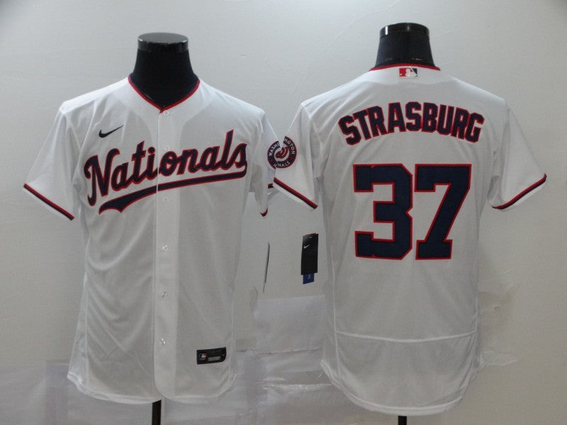 Men's Washington Nationals Stephen Strasburg #37 White Authentic Game jersey