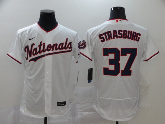 Men's Washington Nationals Stephen Strasburg #37 White Authentic Game jersey