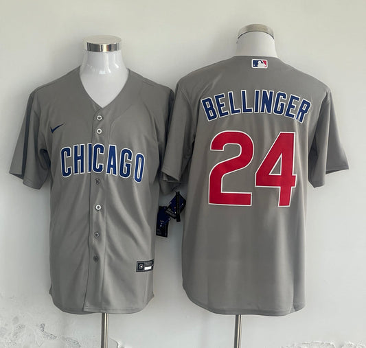 Men's Chicago Cubs Cody Bellinger #24 Gray Replica Player jersey