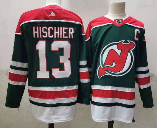 Men's New jersey Devils Nico Hischier #13 Green Player Game jersey