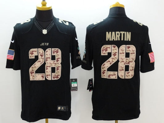 Men's New York Jets Curtis Martin #28 Black Game Player jersey