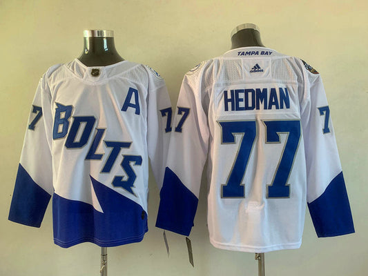 Men's Tampa Bay Lightning Victor Hedman #77 White Player Game jersey