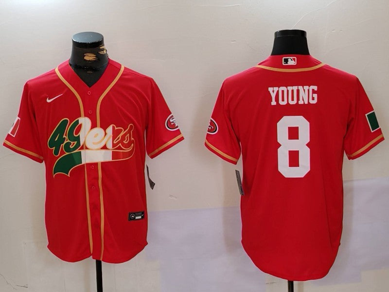 Men's San Francisco 49ers Steve Young #8 Scarlet Game jersey